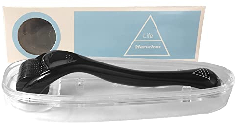 Marvelous Life Microneedling 0,25 mm Set für zuhause – Bartroller mit 540 Titan Nadeln gegen Haarausfall, Zornesfalte & Narben