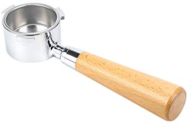 Portafiltro de café sin Fondo de 51 mm con Cesta de Filtro y Mango de Madera de Repuesto para máquina de café Delonghi EC680 EC685 Filtros de aleación Reutilizables Accesorios