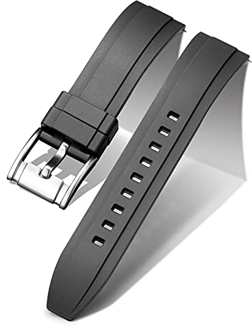 BINLUN Bracelets de Montre en Silicone à Libération Rapide 18mm 19mm 20mm 21mm 22mm 24mm Sport Remplacement Bracelets pour Montres Connectées en Caoutchouc pour Homme et Femme (22mm, Noir)