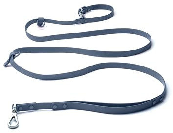 Heavy Duty Hands Free Dog Leash for Medium to Large Dogs for Comfortable Running, Jogging Walking | Dual D-Rings | Soft Padded Traffic Handle | Both Ends 360 Rotating Carabiners (Leash Length 7.7 ft)