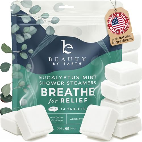 Shower Steamers Aromatherapy - USA Made with Natural Ingredients & Eucalyptus Essential Oil, Large Shower Bombs, Relaxation Spa Gifts for Women & Men, Unique Self Care Gifts