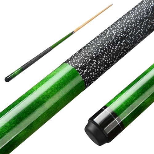 ASMPCUE Stecca da Biliardo, 58 Biliardo in Legno Duro di Alta qualità, 1/2 Legno Pool Cue Stick, Stecche da Biliardo per Giocatori Professionisti per Il Tavolo da Biliardo Sportivo (Verde-1)