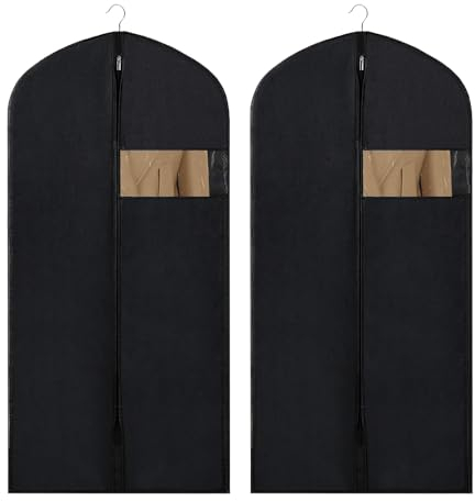 Kleidersack 120 x 60 cm (2er Set) | Kleiderhülle mit Reißverschluss | Atmungsaktive Anzugtasche für Reisen & Lagerung | Schützt vor Staub, Feuchtigkeit & Motten