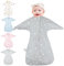 HINATAA Wickeldecke für Babys 0-3/3-6 Monate,Schlafsäcke Neugeborene,Bio-Baumwolle Baby Pucktücher Ganzjahres,Baby Swaddle für Jungen Mädchen,Verstellbarer baby pucksack (Grau, 0-3 Monate)