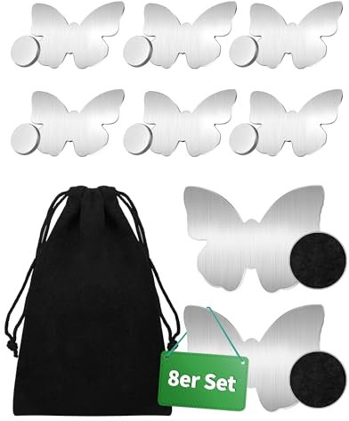 NETONDA 8X Fermatovaglia Pesio per Tovaglie Blocca Ferma Tovaglia da Tavola Estemo Clip in Acciaio Inox - 53g/Pezzo - Clip Magnetica per tovaglia - per Outdoor Picnic Party - Farfalla