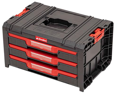 OliveBird Lot de 3 boîtes à outils de rangement, professionnelles, 45 x 31 x 24,4 cm, pour vis, écrous, laveurs, boulons et petits objets