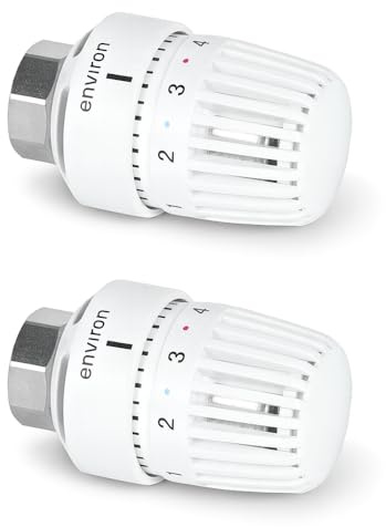 ENVIRON - Testa termostatica M30 x 1,5 | con sensore liquido e posizione zero | 7 – 28 °C 1 – 5 | con funzione antigelo | Termostato per riscaldamento (2)