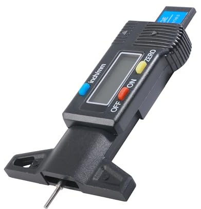 Xibao Attrezzi per Auto,0-25 mm Misuratori Spessore Battistrada,Strumento di Misurazione della Profondità del Battistrada,Calibre de Profundidad Digital,Adatto per Motociclette,Auto,Camion,Autobus