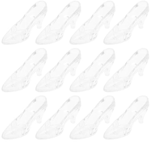 Abaodam 24 Pièces Mini Chaussures De Cendrillon en Cristal Transparent Chaussure De Cristal Accessoire De Bureau Décoratif Décor pour Maison Salon Fête Et Cadeau pour Poupées