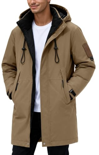 Lång vinterparkas med fleecefoder för män, utomhus, sportjacka med varm arbetskappa för par, dragkedja, kombinerad med jeans, individuellt tvättbara