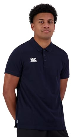 Canterbury Uomo Polo in Cotone Waimak | Maglietta da Rugby | Casual Polo Navy XL