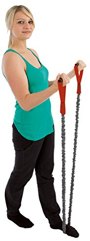 Premium Tubing Fitness Tube Expander Gymnastikband 165 cm, Stark, Rot