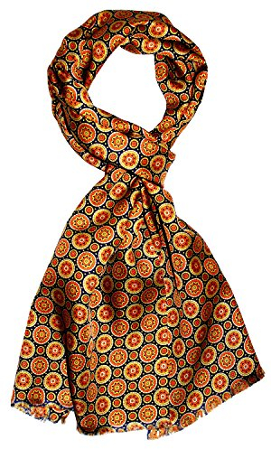 Lorenzo Cana Herren Schal 100% Seide in harmonischen Farben bedruckt doppellagig Seidenschal Seidentuch Tuch Dandy Style 30 cm x 160 cm - 8920811
