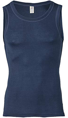 Engel Natur, Herren Top, Wolle und Seide (54/56, Marine)