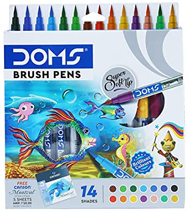 DOMS Giftfri borstpenna i kartong (14 blandade nyanser x 1 set)