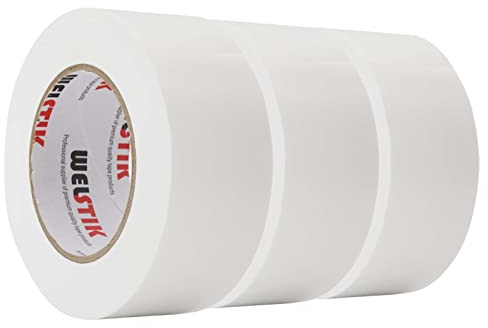 WELSTIK Professionelles Klebeband, 48 mm x 27 m, wasserdicht, für Reparaturen, Heimwerker, Handwerk, Innen- und Außenbereich, Weiß, 3 Stück