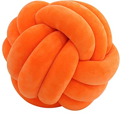 Almohada de Bola de Nudo, Relleno Cojin, Almohada Nudo, Almohada Anudada de Felpa Hecha a Mano, Cojín Nudo para El Sofá, Decoración de Sofá para El Hogar, Naranja, 27cm