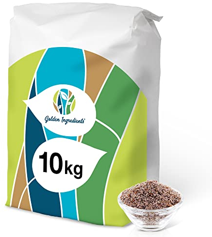 Golden Ingredients Flohsamen ganz 10 kg 99% Reinheit, Ballaststoffe, ohne Zusätze, Indien, glutenfreie Backzutat