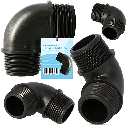 Instalguru Lot de 10 tuyaux en polyéthylène PVC coudés 3/4 AG x 3/4 AG - Genoux de la conduite d'irrigation - Système d'extension de tuyau d'arrosage