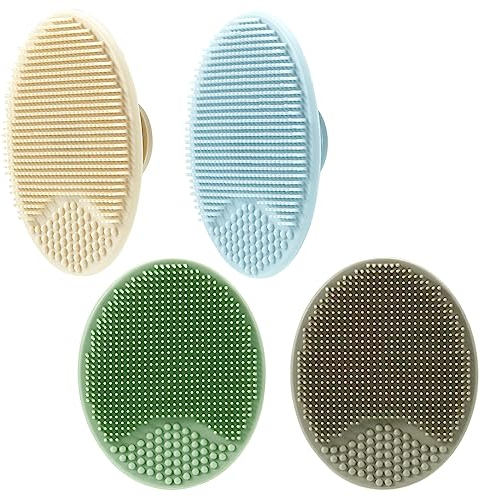 PandaEar 4er Pack Milchschorf Baby Entfernen, Baby Kamm Milchschorf, Silikon Baby Badebürste Massagebürste Set für trockene Haut, Milchschorf und Ekzeme