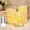 3er-Set LED Kerzen mit Lichterkette, Flammenlose LED Kerzen mit Fernbedienung & Timer, Batteriebetrieben, Kerzen Deko, Schwebende Kerzen Set, Lichterkette Kinder, Weihnachtsdeko Weiß-10/12.5/15cm Hoch