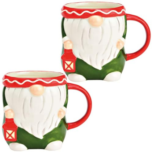Set di tazze natalizie Jumbo in ceramica da 680 ml – divertenti tazze da caffè colorate per vin brulé, caffè o tè Ø 10 x 12 cm – tazze grandi lavabili in lavastoviglie, tazze di Natale, decorazioni