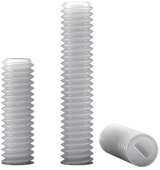 KSeSii M3 M4 M5 M6 M8 M10 M12 Filettatura metrica Nylon Bianco Isolato in plastica con Intaglio a Punta Piatta Vite Senza Testa Senza Testa(M3x25(50pcs))