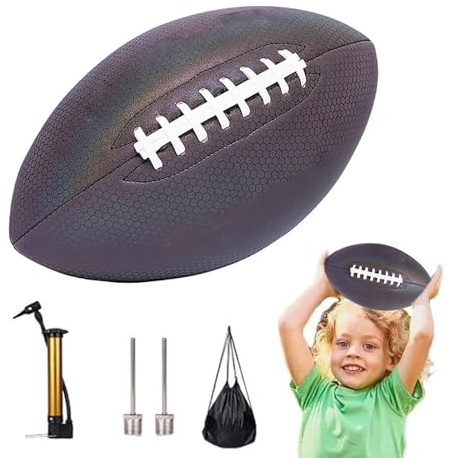 Glow Rugby utomhussport boll hållbar träningsboll officiell storlek rugbyboll fluorescerande lysande träningsboll – PU-läder inomhus och utomhus rugbyboll
