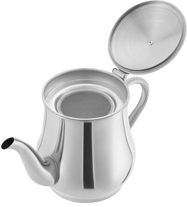 Fetttrennkanne Ölsieb Topf 1.36L/48oz, Ölsieb Topf Fettabscheider Kanister mit Deckel Fettbehälter mit Sieb Restaurant Küche Fettfilter Fettabscheider Fettfilter Kochölabscheider Schüssel