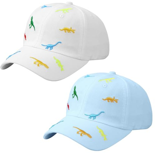 2 piècesCasquette de Baseball pour Enfant | Casquette Dinosaure pour Enfant | Chapeau de Soleil pour Enfant de 2 à 6 Ans | Casquette de Sport pour Fille | Casquette de Golf pour garçon