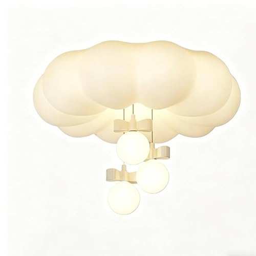 LUOYAOB Plafoniera for ragazze Arco Lampada da soffitto a nuvola bianca Lampada da soffitto dimmerabile a distanza for montaggio a incasso Lampada da soffitto moderna rotonda