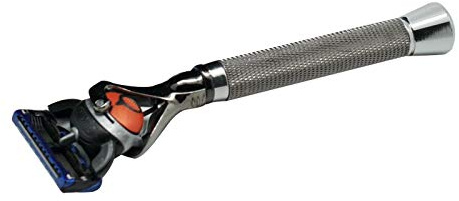 Gents Chrome Manual Razor - Metal Handle Compatible with Fusion Blades - Professional Wet Shave