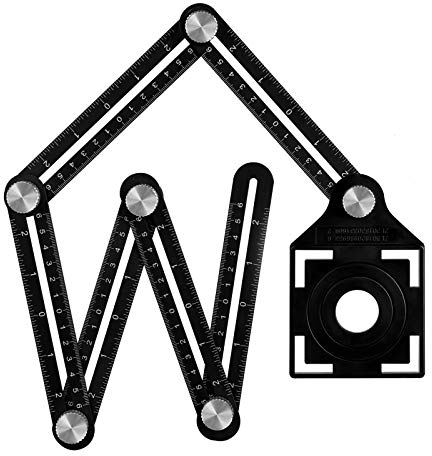 Regla de Medición Herramienta de Plantilla, Plegable Multi Angulo Regla de Medidas para Artesano, Constructor, Carpintero, Arquitecto【Aleación de Aluminio】