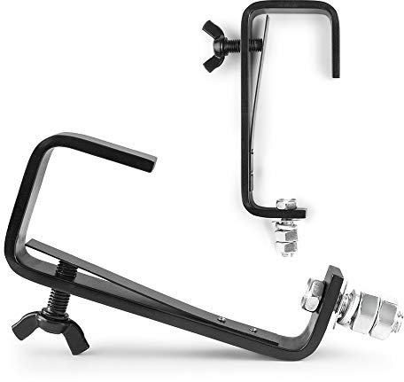 BeamZ BC50B-50 Black Lighting G-Clamps Pair - Heavy Duty 50mm Metal Screw Fixture for Stage & DJ Equipment, 50kg Max Load, Robust Truss Mounting Hooks for Safe Lighting Setup