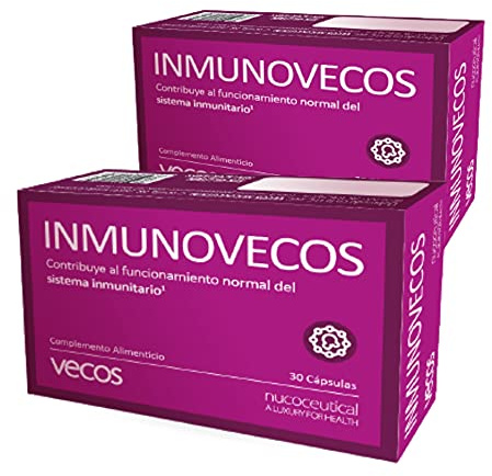 INMUNOVECOS Complemento alimenticio con Equinácea, Propóleo, Vitamina C y beta-glucanos – Pack de 2 botes de 30 cápsulas cada uno