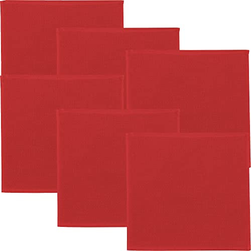 Erwin Müller Reinigungstuch, Putztuch, Putzlappen, Spültuch 6er-Pack rot Größe 25x25 cm - 100% Baumwolle, zum Spülen oder Staubwischen, robust und langlebig, mit Frottierseite