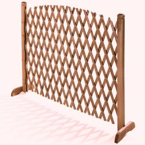 PEZZI 6 PANNELLO GRIGLIATO ESTENSIBILE IN LEGNO 150 X 103H CM COLOR NOCE