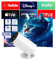 HY300 PRO Bedroom Projector with WiFi and Bluetooth, 4K Support Smart Portable Projector Auto Keystone, Air Mouse Remote, Voice Control, 180 Degree Rotation, Home Video Proyector Android 11