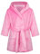 NautySaurs Girls Dressing Gown Kids Solid Color Bathrobes Children's Hooded Flannel Fleece Robe for Boys, Pink, 2-3 Years