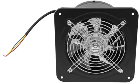 Axial industrifläkt, fläkt, för tilluft, väggfönster, frånluft, badrumsfläkt, väggfläkt, kök, badrum, toalett, axialfläkt för lager, fabriker, garage, vindar, bondgårdar etc 40 W (svart)