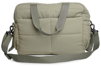 Thermobaby - Sac à langer Matelassé PLUMEA - Sac Maman et Bébé - Matelas à langer Inclus pour Bébé Garçon et Fille - Maternité - Pratique pour les sorties - Vert Cactus