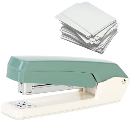 Grapadora resistente, engrapadora de brazo largo para escritorio, antiatascos, rotación de 360 grados, accesorios de encuadernación para aula, escuela, oficinas, hogar, manualidades, embalaje
