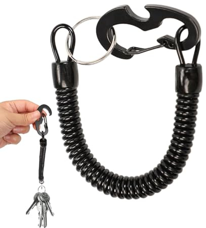 Cordón Enrollado con mosquetón – Llavero con Muelle | Cinta Enrollable a Prueba de pérdidas Cinturón de Seguridad para Mujeres al Aire Libre Mochila cinturón