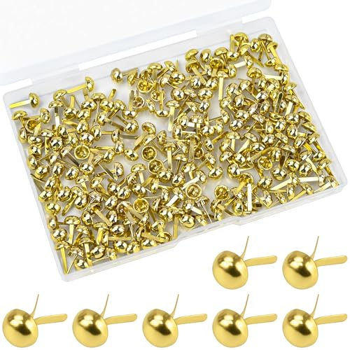 JAXICREY 200 pinzas para bolsas de patrones, minipinzas de patrón de cabeza redonda doradas, pinzas de metal para manualidades, clips de cartas, grapas para papel de oficina, álbumes de recortes
