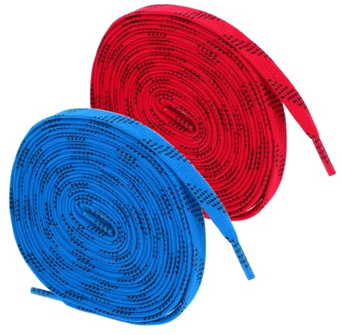 DIYEAH Lacets Plats de Hockey sur Glace 2 Paires 244 Cm, Résistants et Polyvalents pour Patins à Glace, Patins à roulettes et Baskets, Lacets de Sport Solide et Colorés