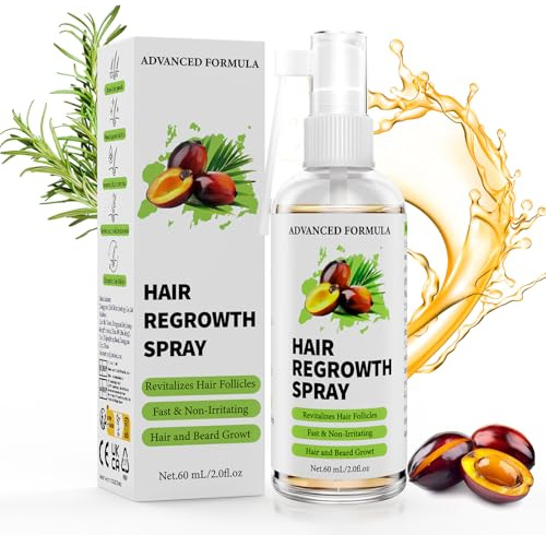 Ballphl Siero Crescita Capelli Anticaduta 60 ml,Spray con Olio di Rosmarino, Biotina,Olio di Ricino e Batana,Lozione per Ricrescita Uomo e Donna,Adatto al Cuoio Capelluto Sensibile,Forti,Folti,Barba