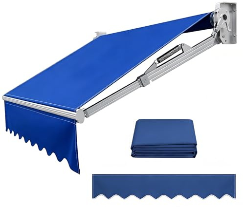 Kommersiell kvalitet 380 g/m², vattentät, infällbar solskärmsmarkis, utomhus, trädgård, baldakin, UV-blockerare för uteplatser, terrasser och ingångar.