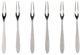 Fackelmann Set 6 forchettine per Pesce e lumache in Acciaio Inox 12,5cm, Legno, (Colore: Argento), quantità: 1 Pezzo