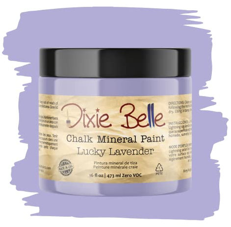 Dixie Belle Paint Company Chalk Finish Furniture Paint | Lucky Lavender (16oz) | Matte Pastel Purple Chic Chalk Mineral Paint | DIY Furniture Paint | Made in the USA
