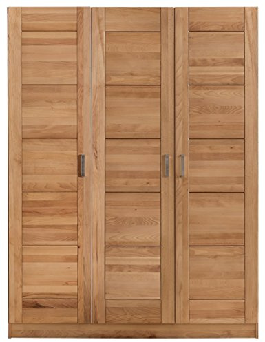 moebelstore24 Kleiderschrank Tollo 3 Türig Kernbuche Massiv geölt Schrank